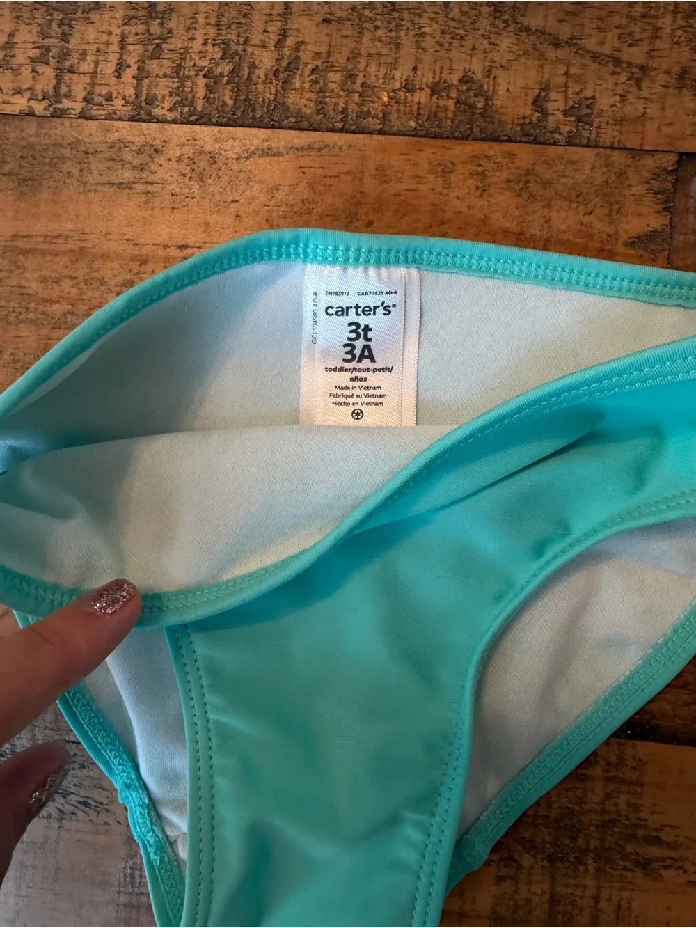 Carter's Aqua Tankini with Pink Straps